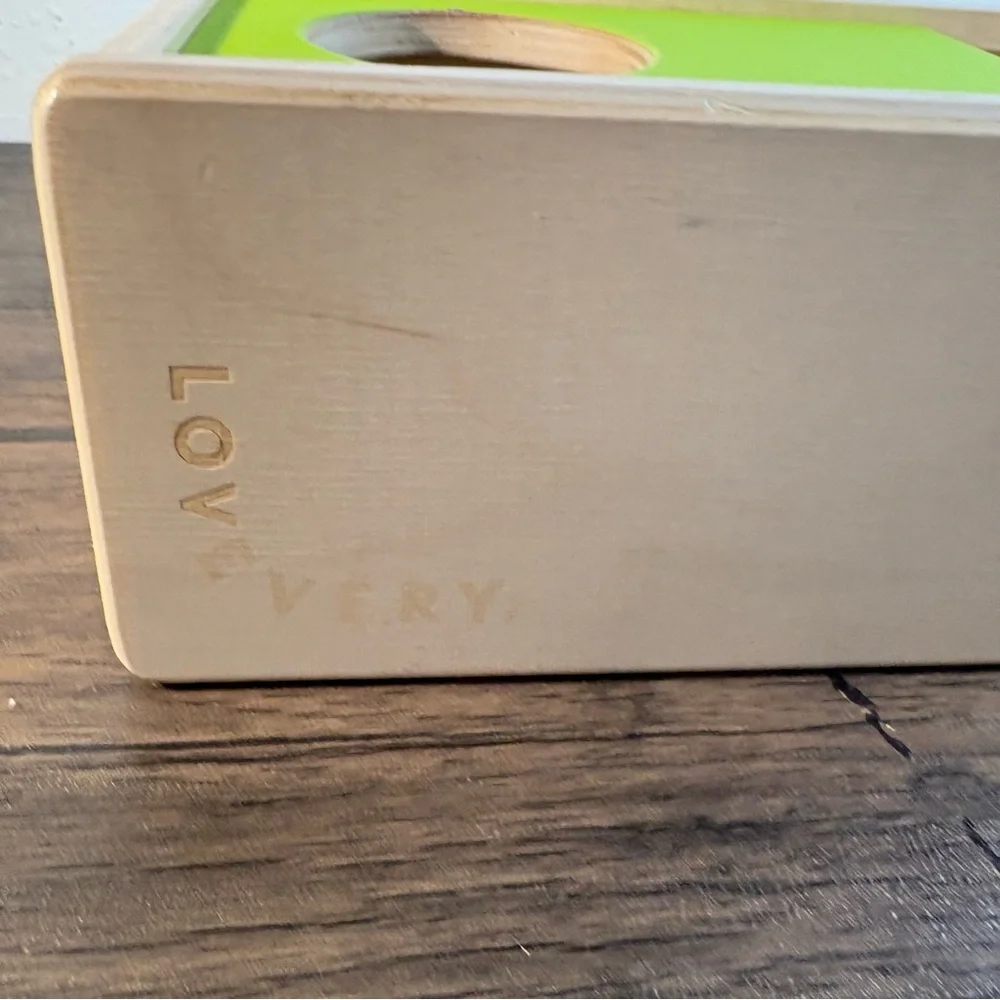 Lovevery Wooden‎ Sliding Top Box Ball Drop Toy 1 Ball Montessori Green Thinker